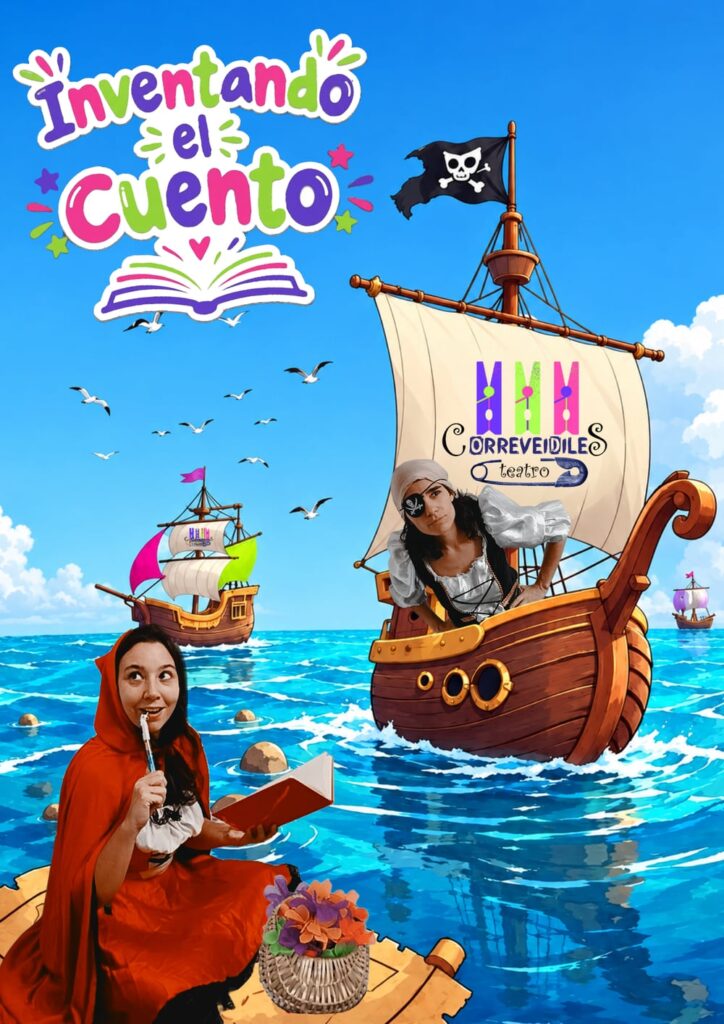 Cartel de la obra de teatro "inventando el cuento" de Correveidiles Teatro